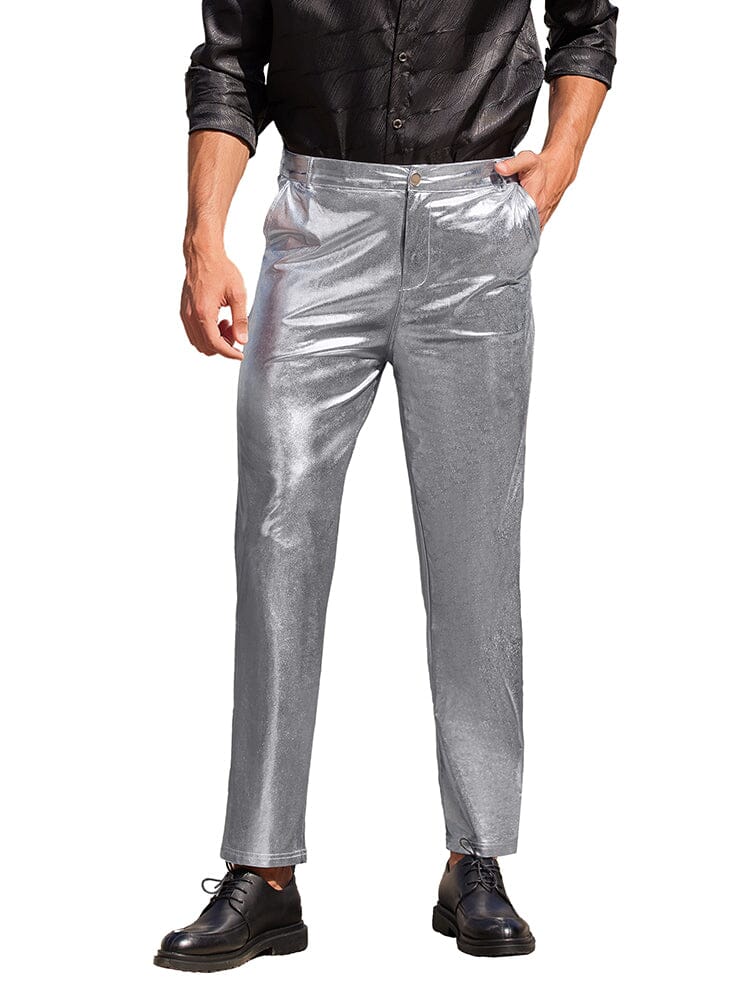 Pantalones metálicos brillantes
