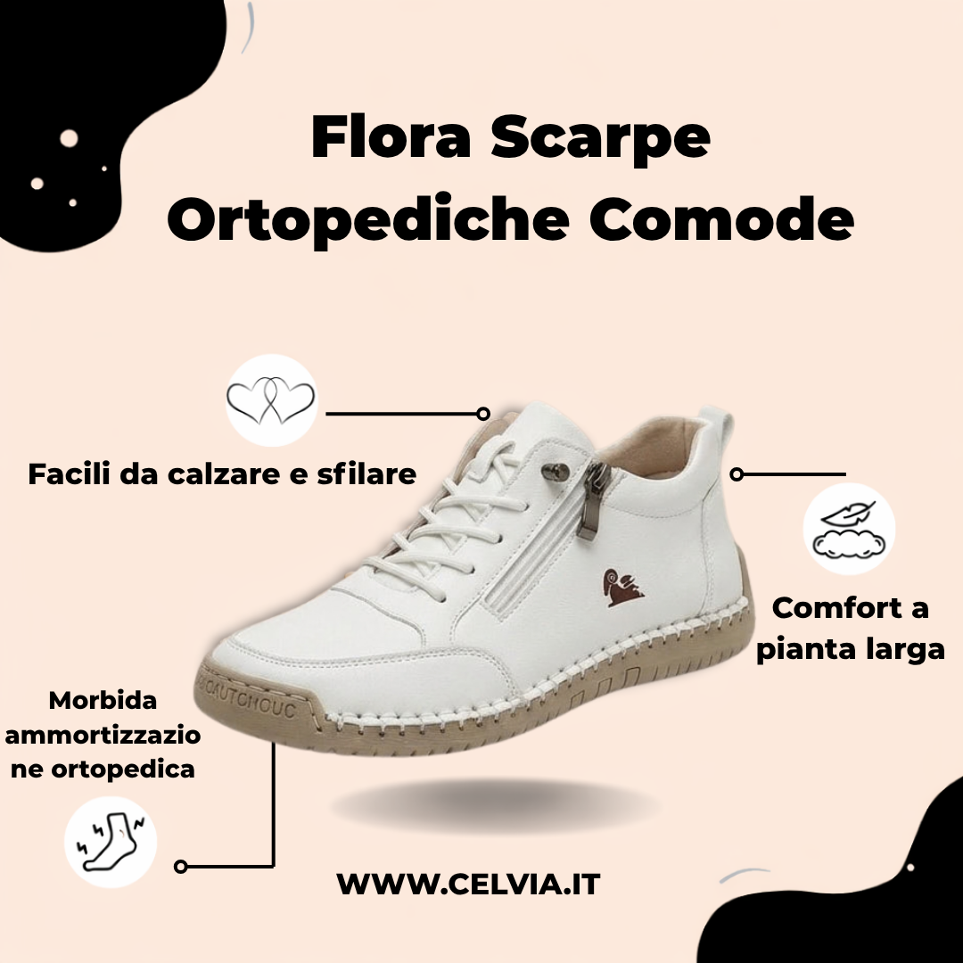 Flora Zapatos ortopédicos cómodos con cremallera