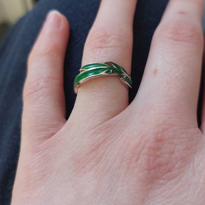 Anillo de hoja de plátano (ajustable)