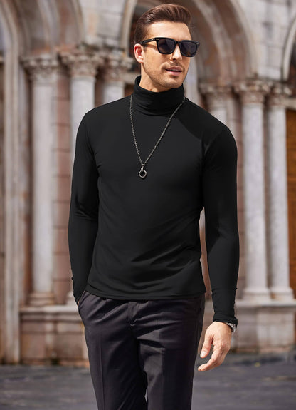 Suéter básico de algodón de cuello alto con ajuste entallado (Solo EE. UU.)