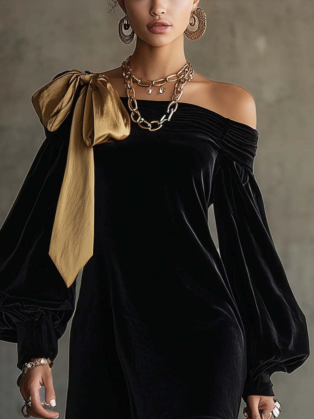 Minivestido de terciopelo negro