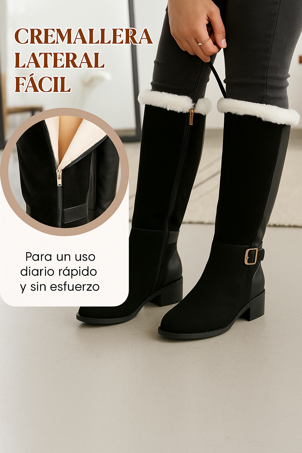 Botas altas de invierno con forro cálido