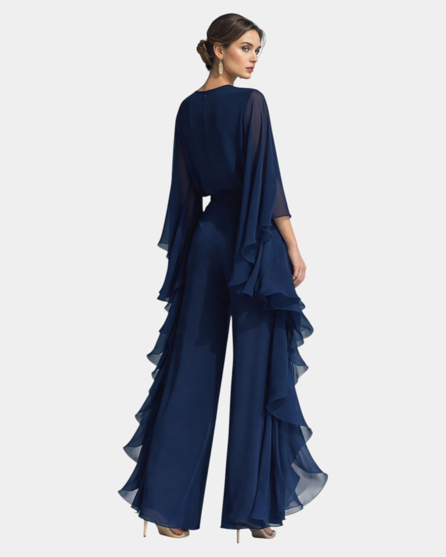 Verónica | Conjunto elegante en chifón con volantes