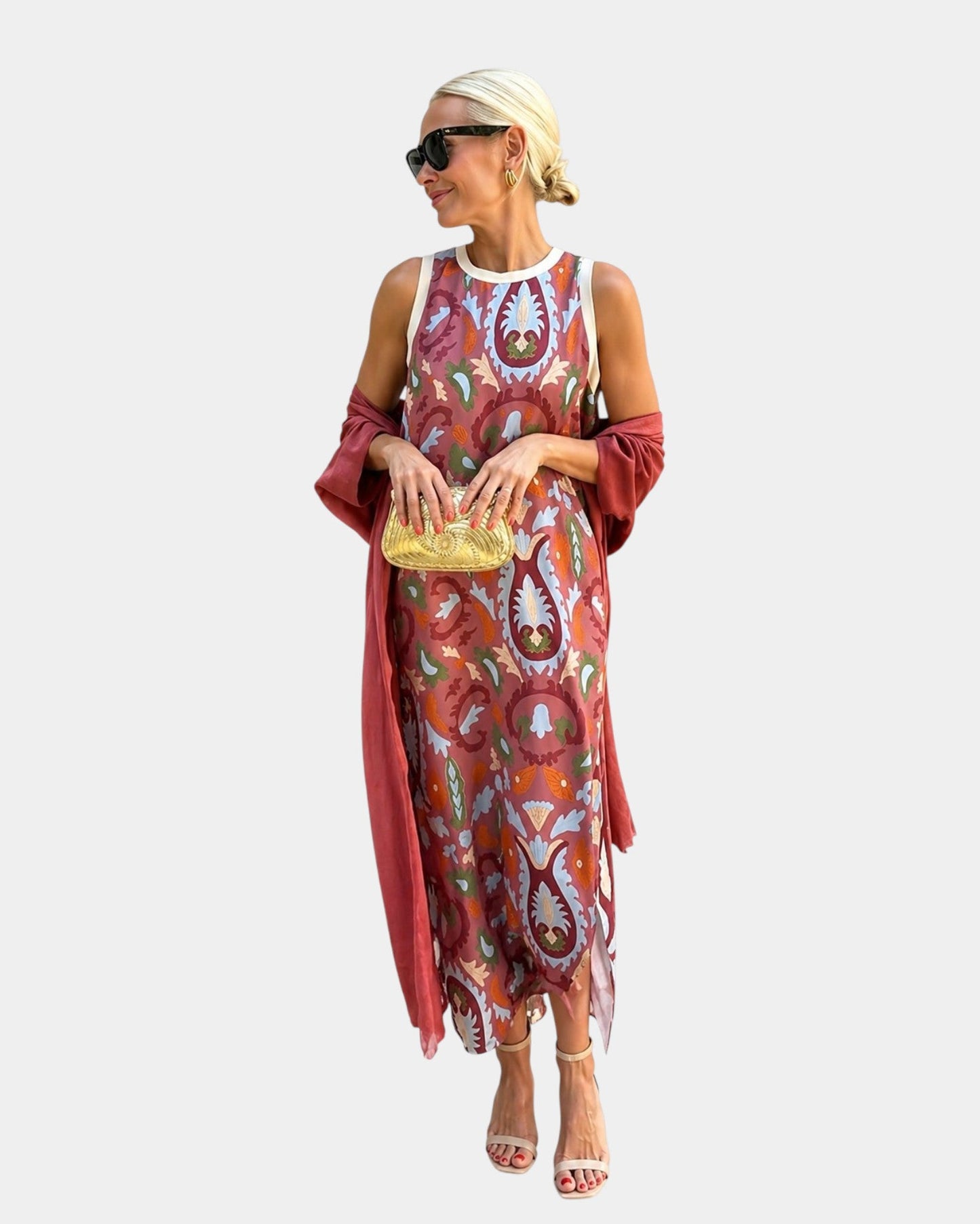 Lynette | Conjunto con vestido y chaleco ligero
