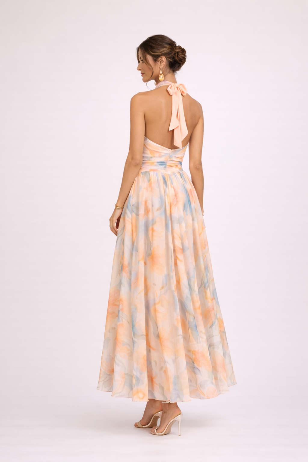 CAMILLE - Vestido Halter Acuarela