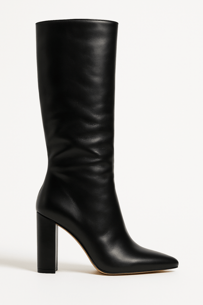 Botas de mujer con estampado y tacón cuadrado