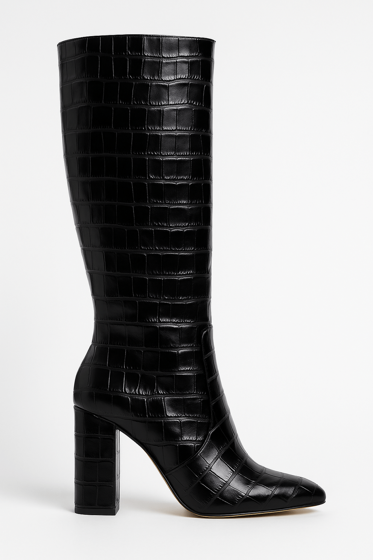 Botas de mujer con estampado y tacón cuadrado