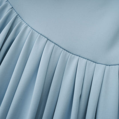 vestido maxi plisado asimétrico