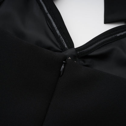 Vestido maxi con panel de encaje negro