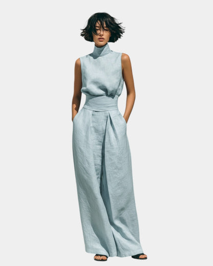 Falyne | Conjunto top sin mangas y pantalón ancho minimalista