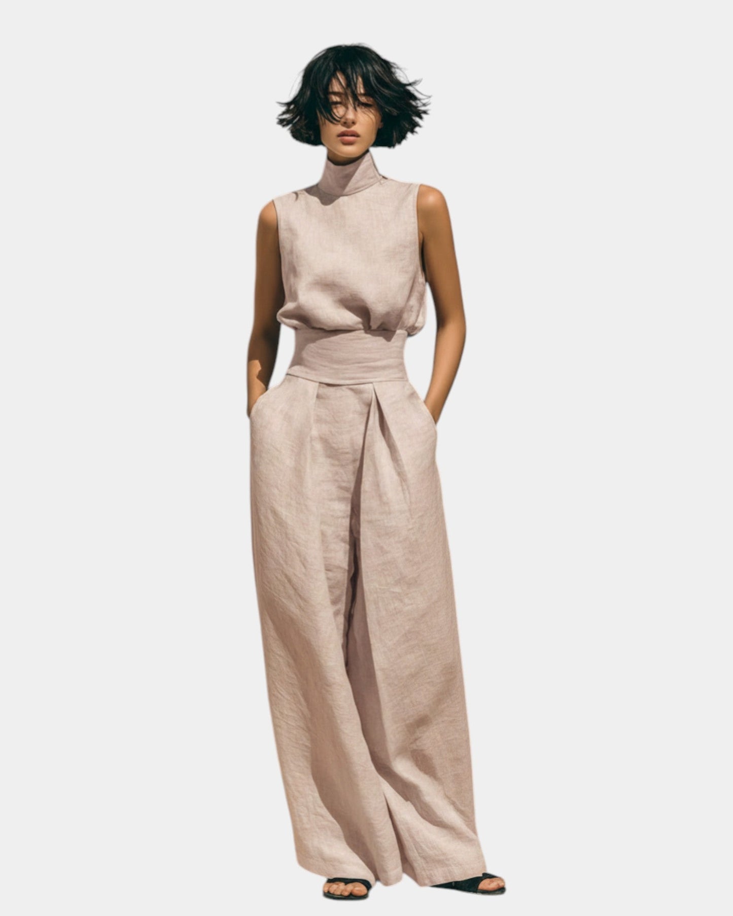 Falyne | Conjunto top sin mangas y pantalón ancho minimalista
