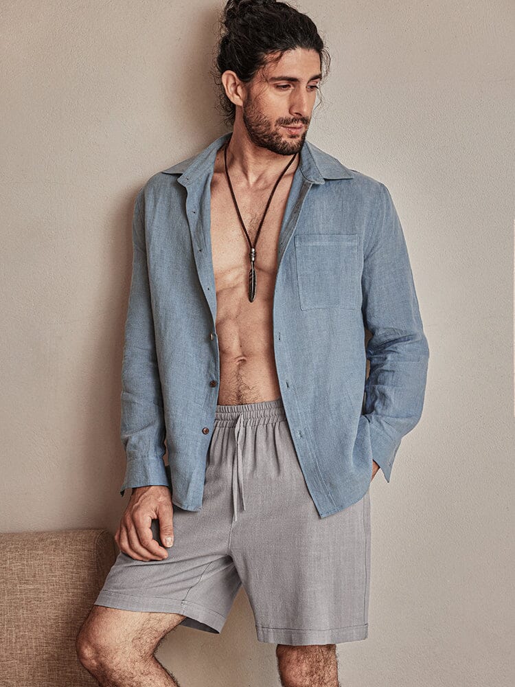 Camisa 100% de lino natural