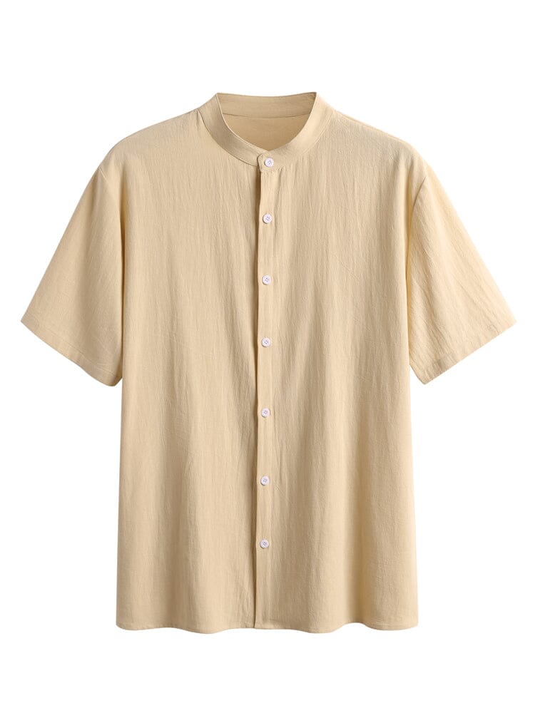 Camisa clásica de algodón y lino