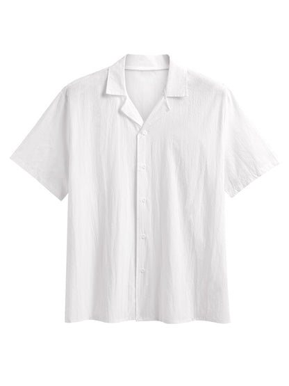 Camisa casual de algodón y lino