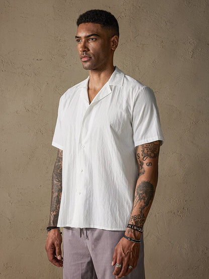 Camisa casual de algodón y lino