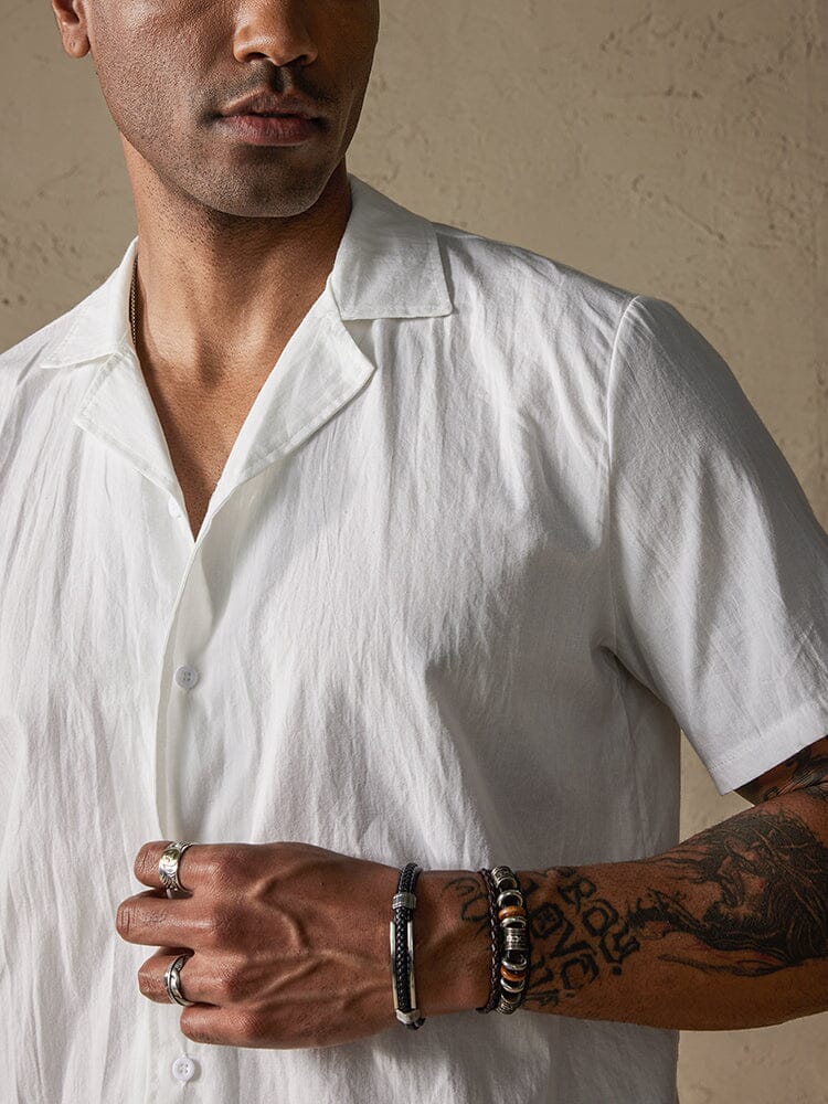 Camisa casual de algodón y lino