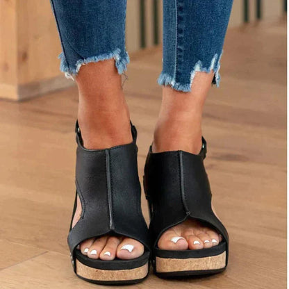 Angela | Sandalias de cuña para mujer con punta abierta