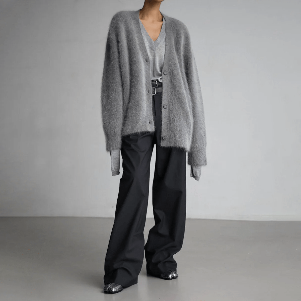 Chaqueta de punto suave y moderna