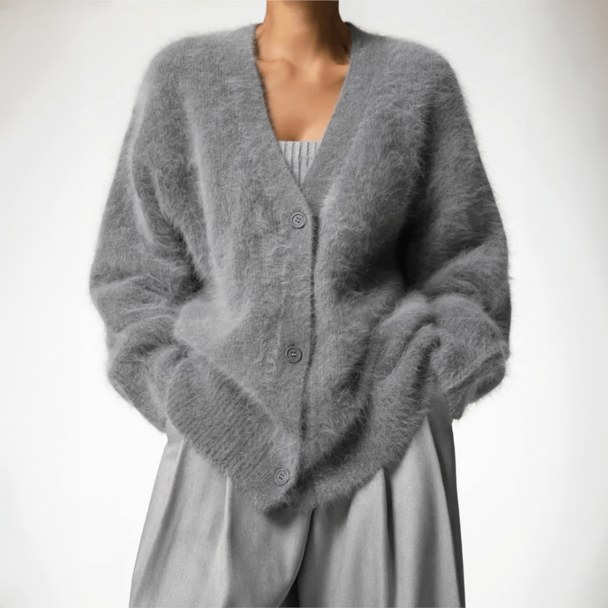 Chaqueta de punto suave y moderna