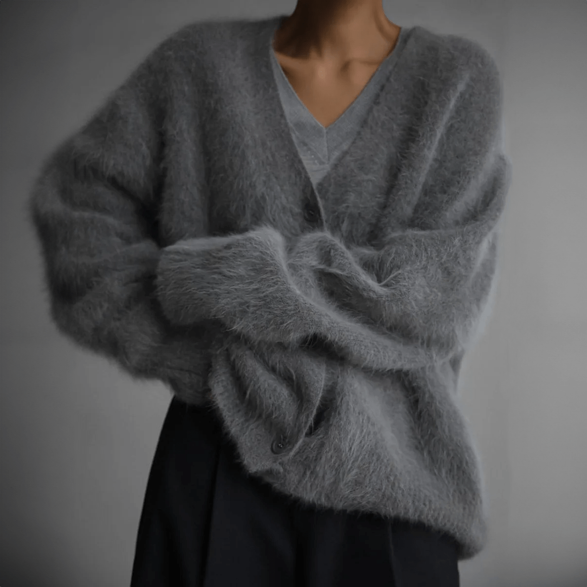 Chaqueta de punto suave y moderna