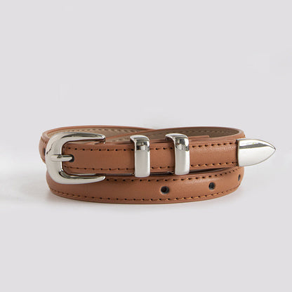 Cinturón de cuero delgadoy elegante