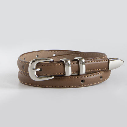 Cinturón de cuero delgadoy elegante