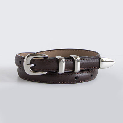Cinturón de cuero delgadoy elegante
