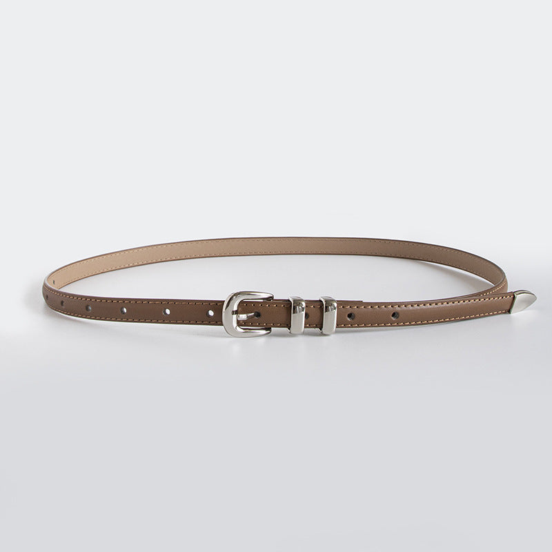 Cinturón de cuero delgadoy elegante