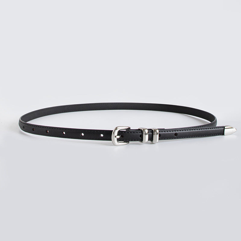 Cinturón de cuero delgadoy elegante