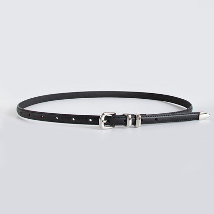 Cinturón de cuero delgadoy elegante