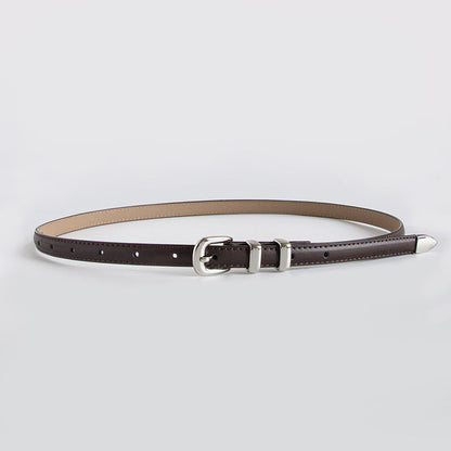 Cinturón de cuero delgadoy elegante