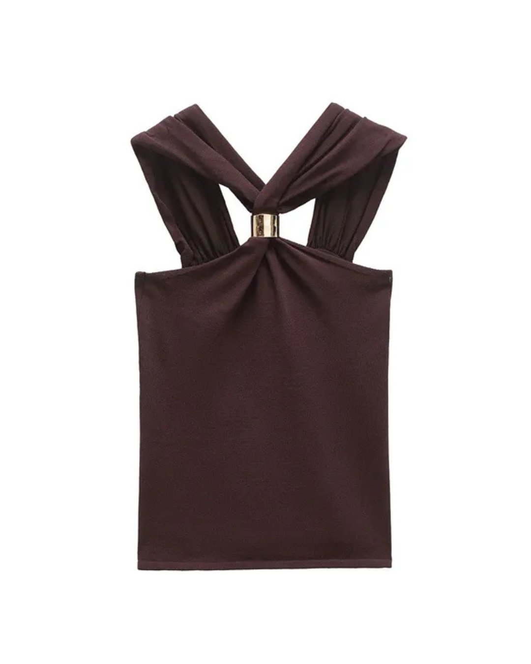 ARIA | Top halter de color mocha