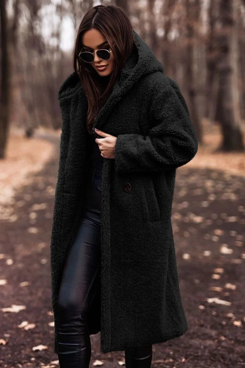 Chaqueta de invierno cómoda para mujer con capucha