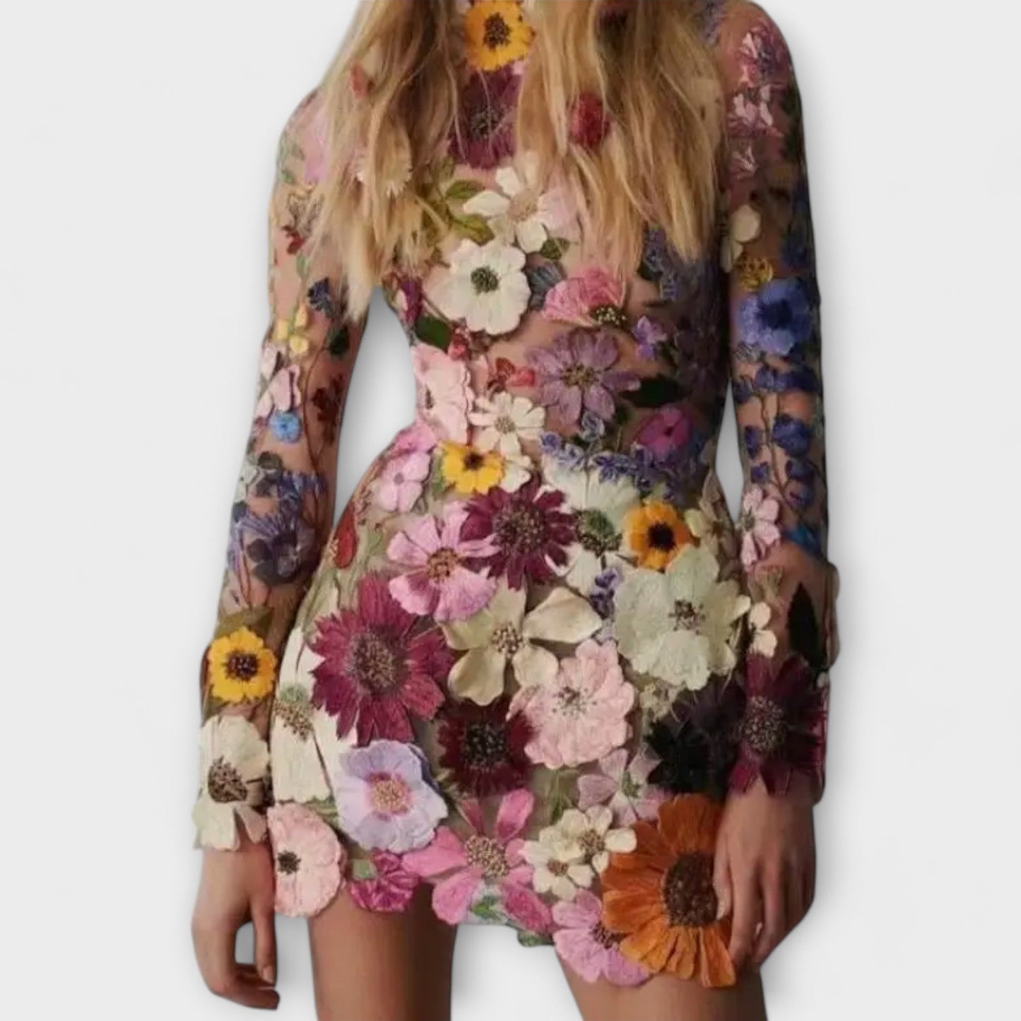 vestido con estampado de flores