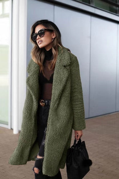 Abrigo de invierno para mujer estilo teddy, cálido y suave.