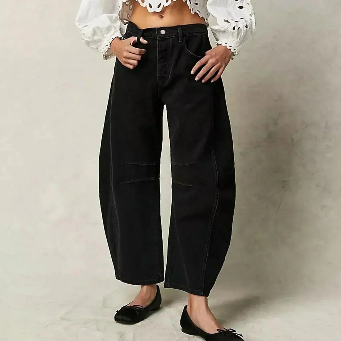 Jeans de tiro alto