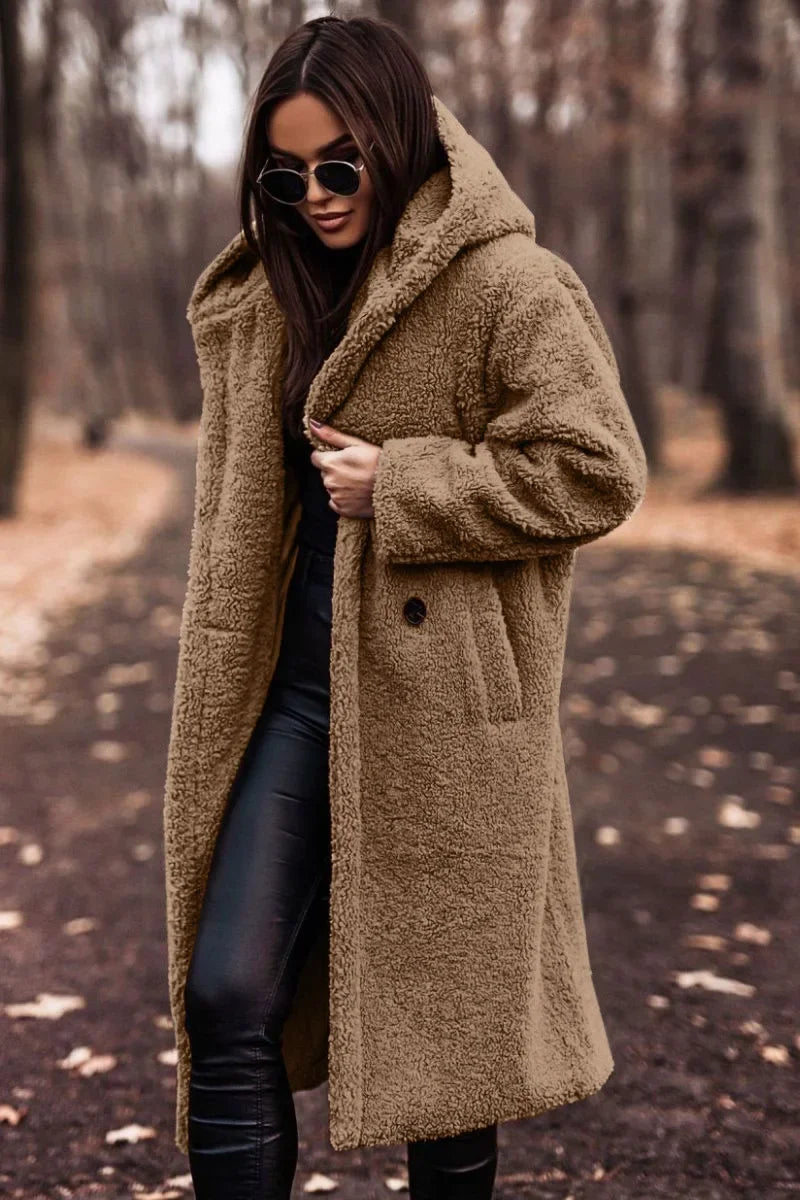 Chaqueta de invierno cómoda para mujer con capucha