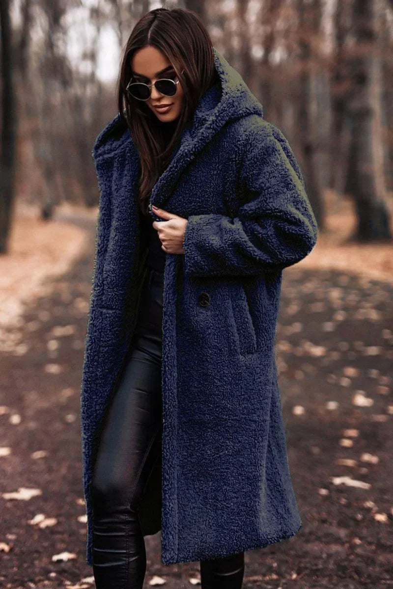 Chaqueta de invierno cómoda para mujer con capucha