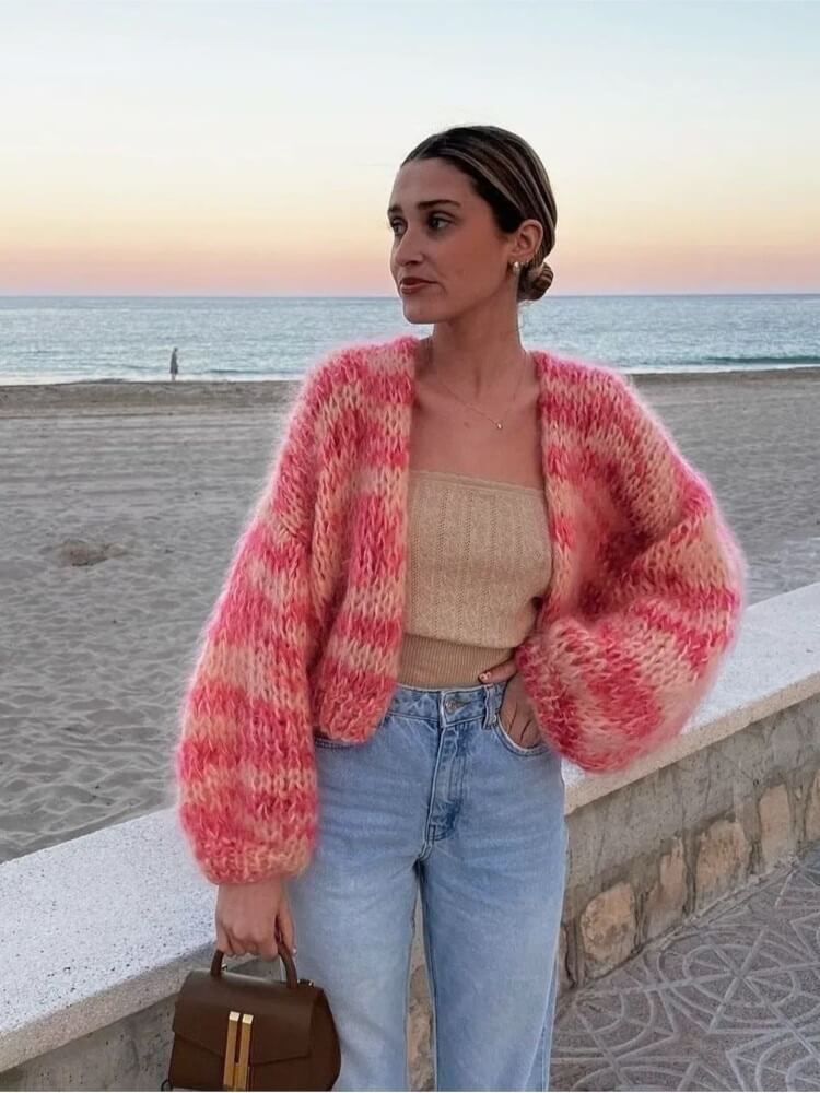 Chaqueta de punto con corte holgado