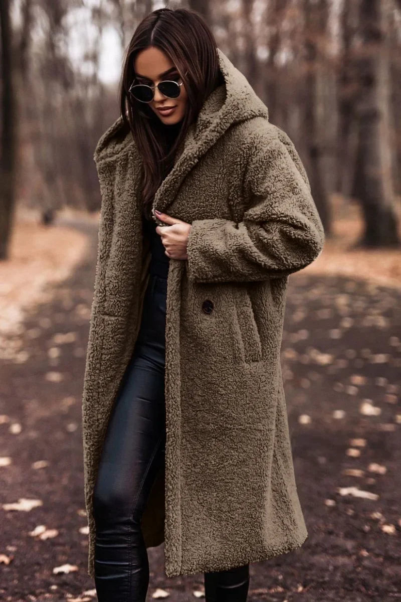 Chaqueta de invierno cómoda para mujer con capucha