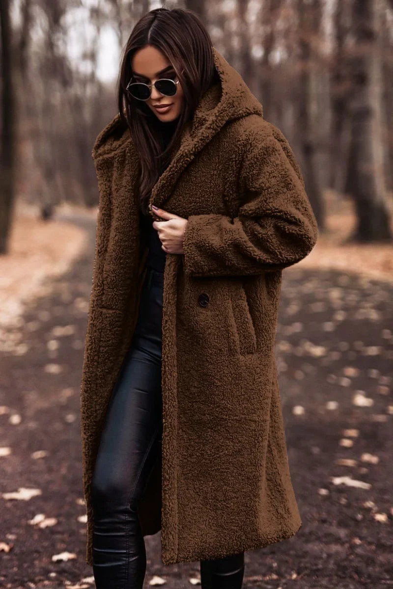 Chaqueta de invierno cómoda para mujer con capucha