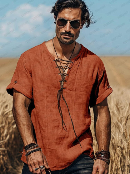 Top de algodón con encaje bohemio