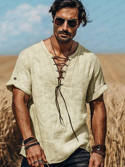 Top de algodón con encaje bohemio