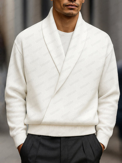 Suéter de punto con cuello de chal elegante