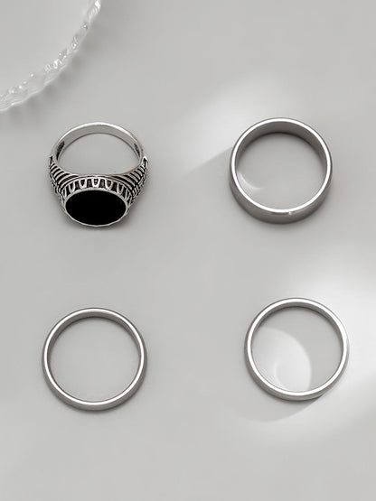 Conjunto 4 anillos estilo urbano