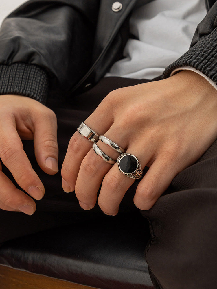 Conjunto 4 anillos estilo urbano