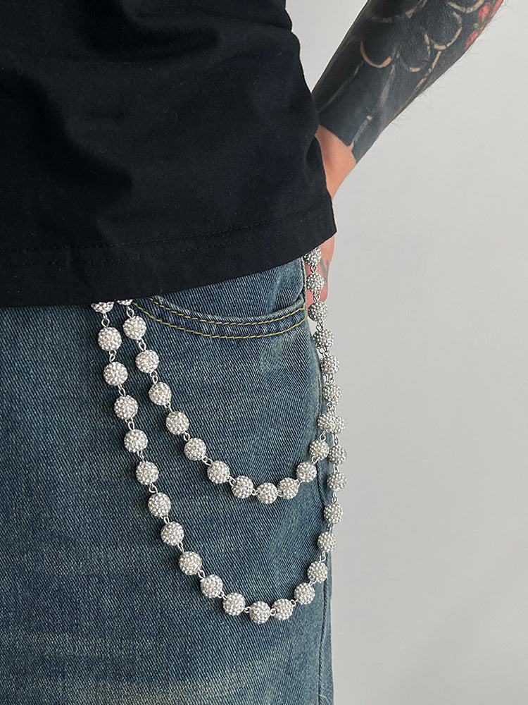 Llavero de strass estilo hip-hop