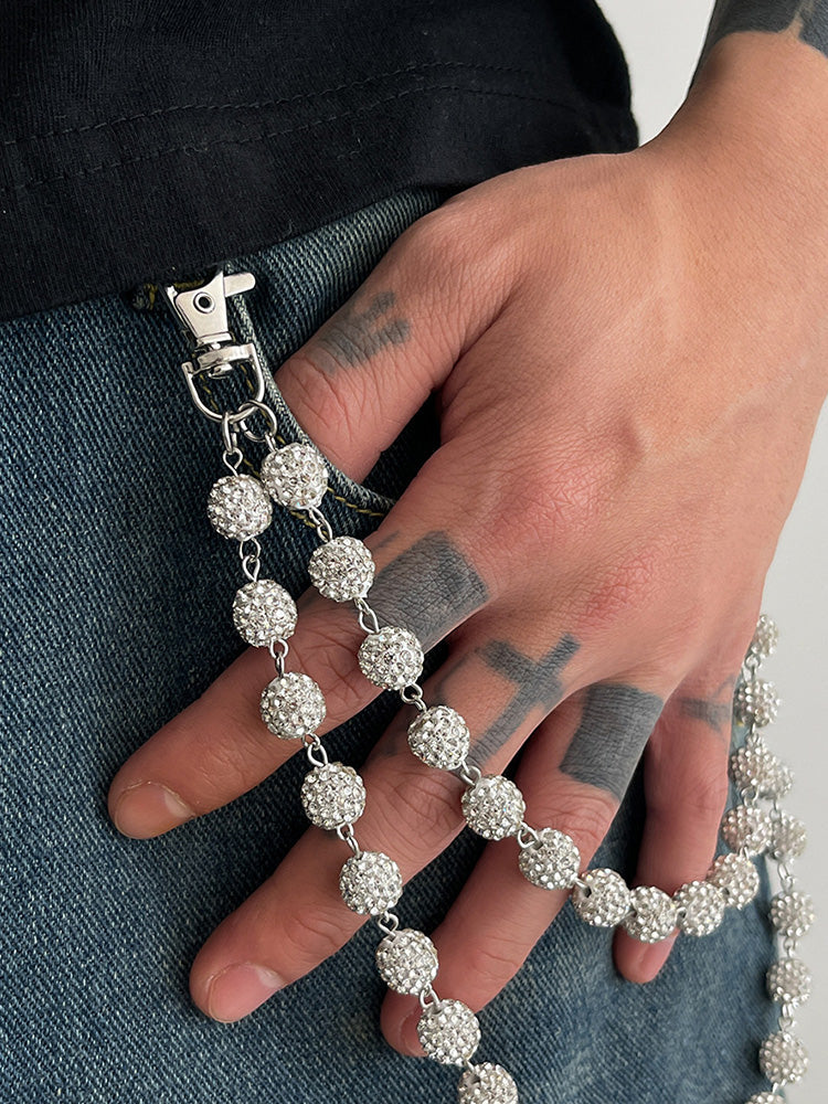 Llavero de strass estilo hip-hop
