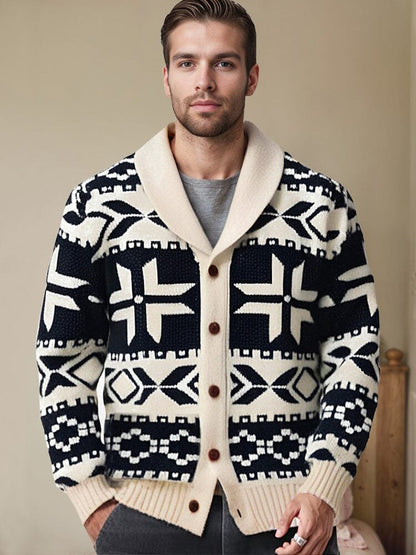 Cardigan jacquard bohemio cómodo