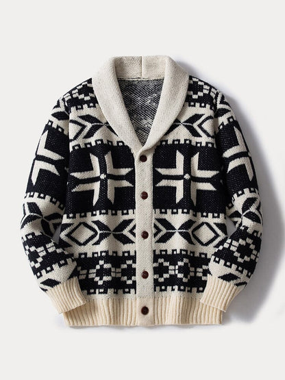 Cardigan jacquard bohemio cómodo